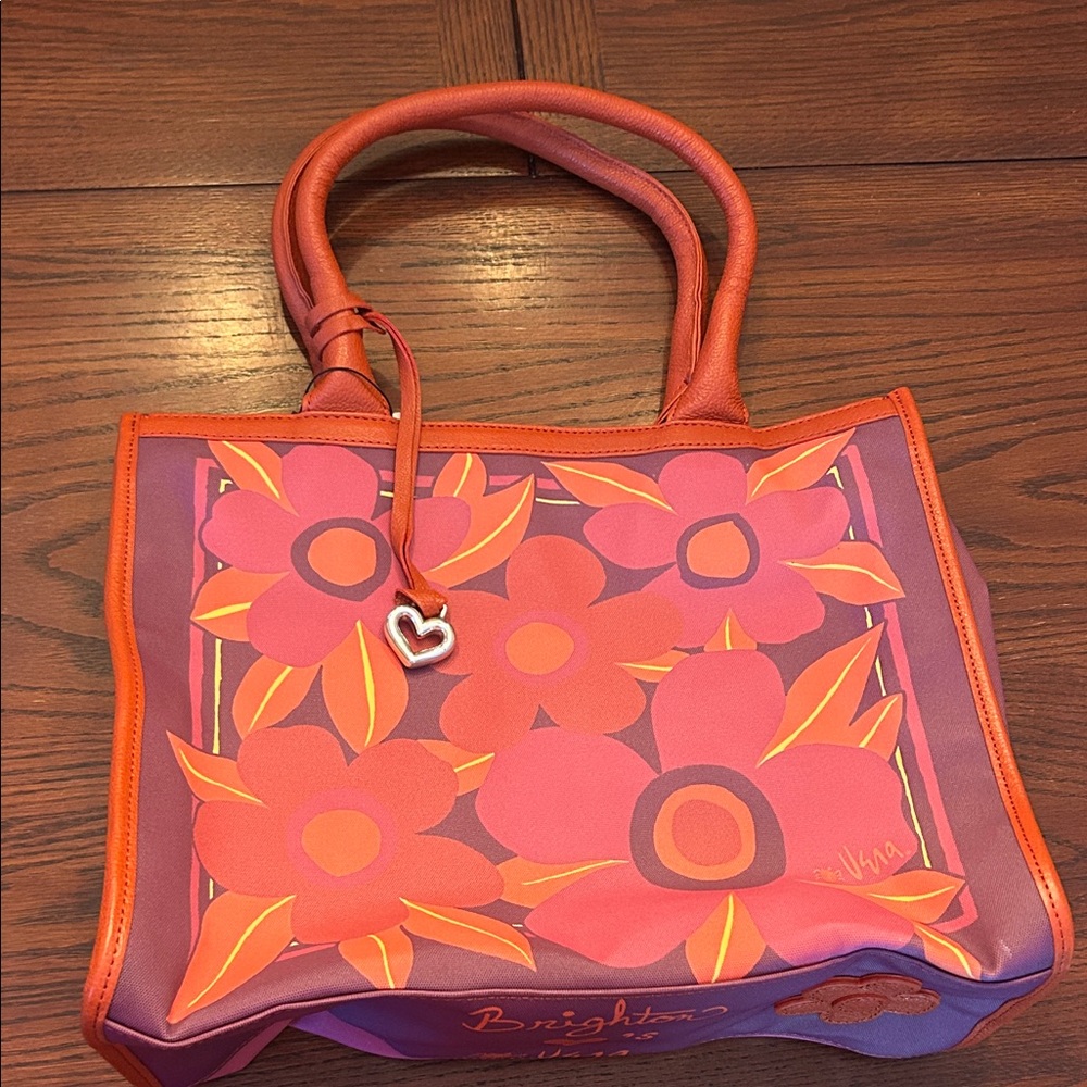 Brighton Women's Floral Tote Bag - Orange and Purple